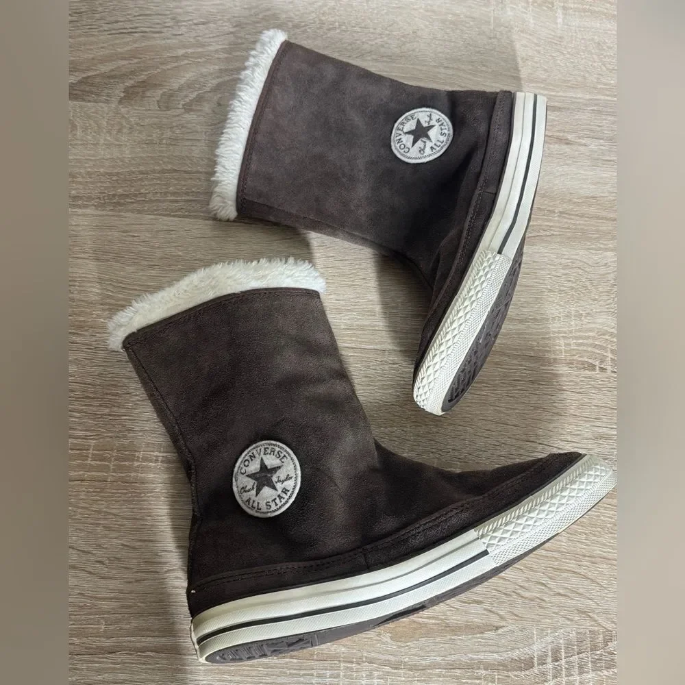 Converse Chuck Taylor All Star Women 7.5 Brown Suede Beverly Boots